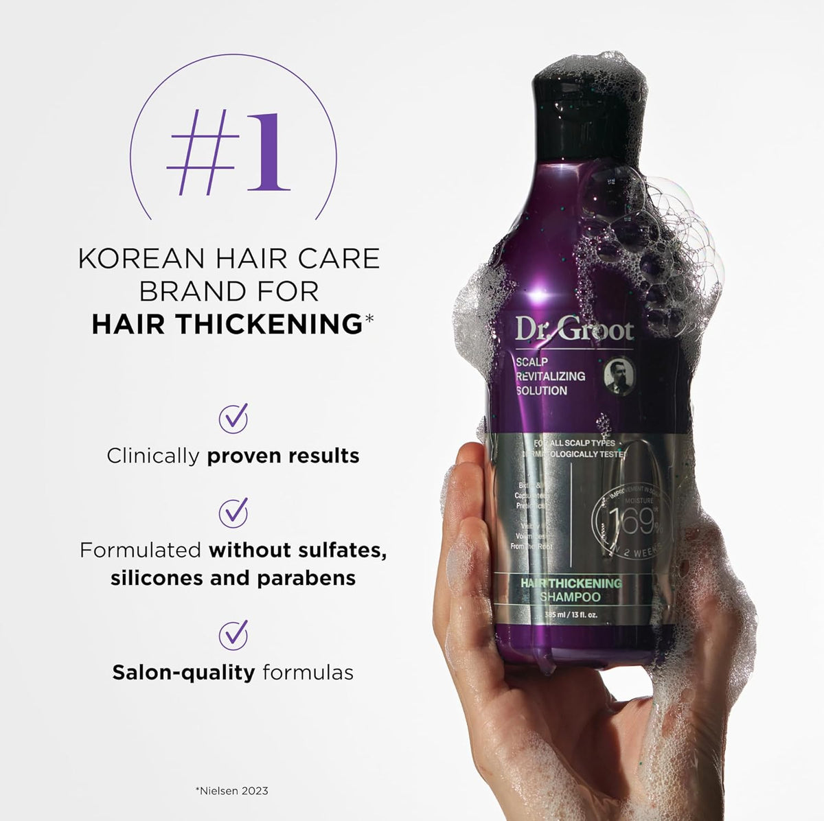 Dr. Groot Thickening Serum, Shampoo, Conditioner, and Scalp Treatment Set for Hair Loss